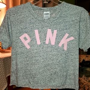 Pink brand grey crop top
